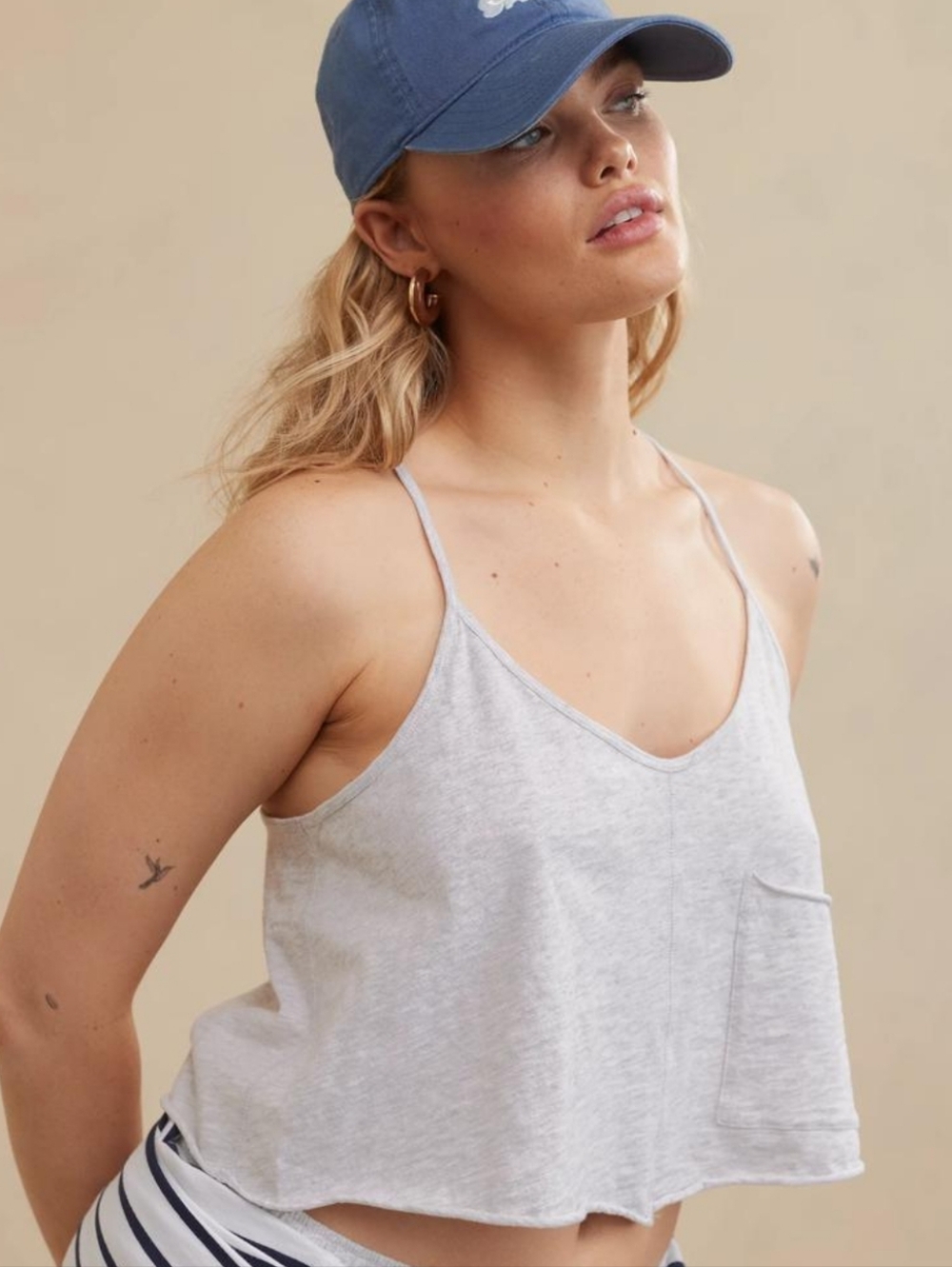 Aerie Summer House Crochet Back Cropped Tank